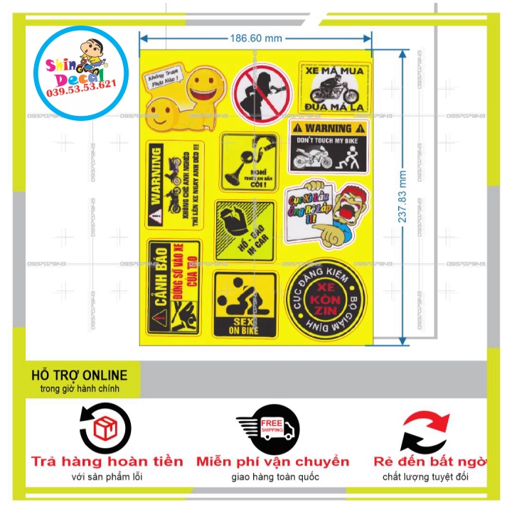 LOGO STICKER DÁN XE MÁY M14 - SHINDECAL2