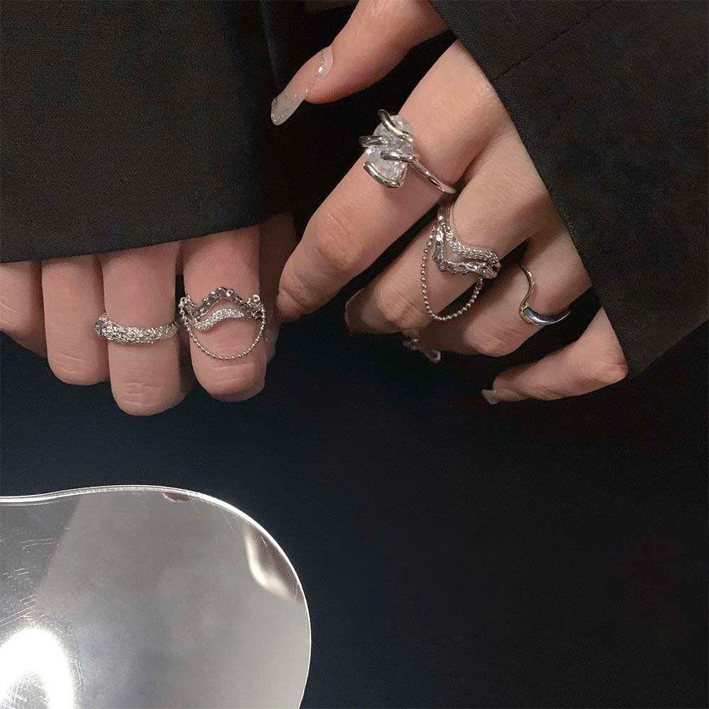 Nhẫn Dây Xích Phong Cách Hip Hop Punk Cá Tính|Nhẫn Khớp Ngón Tay Độc Đáo Cá Tính