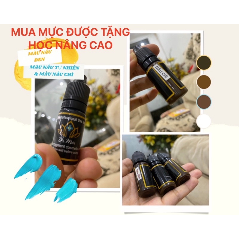 Mực phun xăm Dr.Min Siêu Bám Đậm Nâu Đậm Nâu Chì Moc89Store