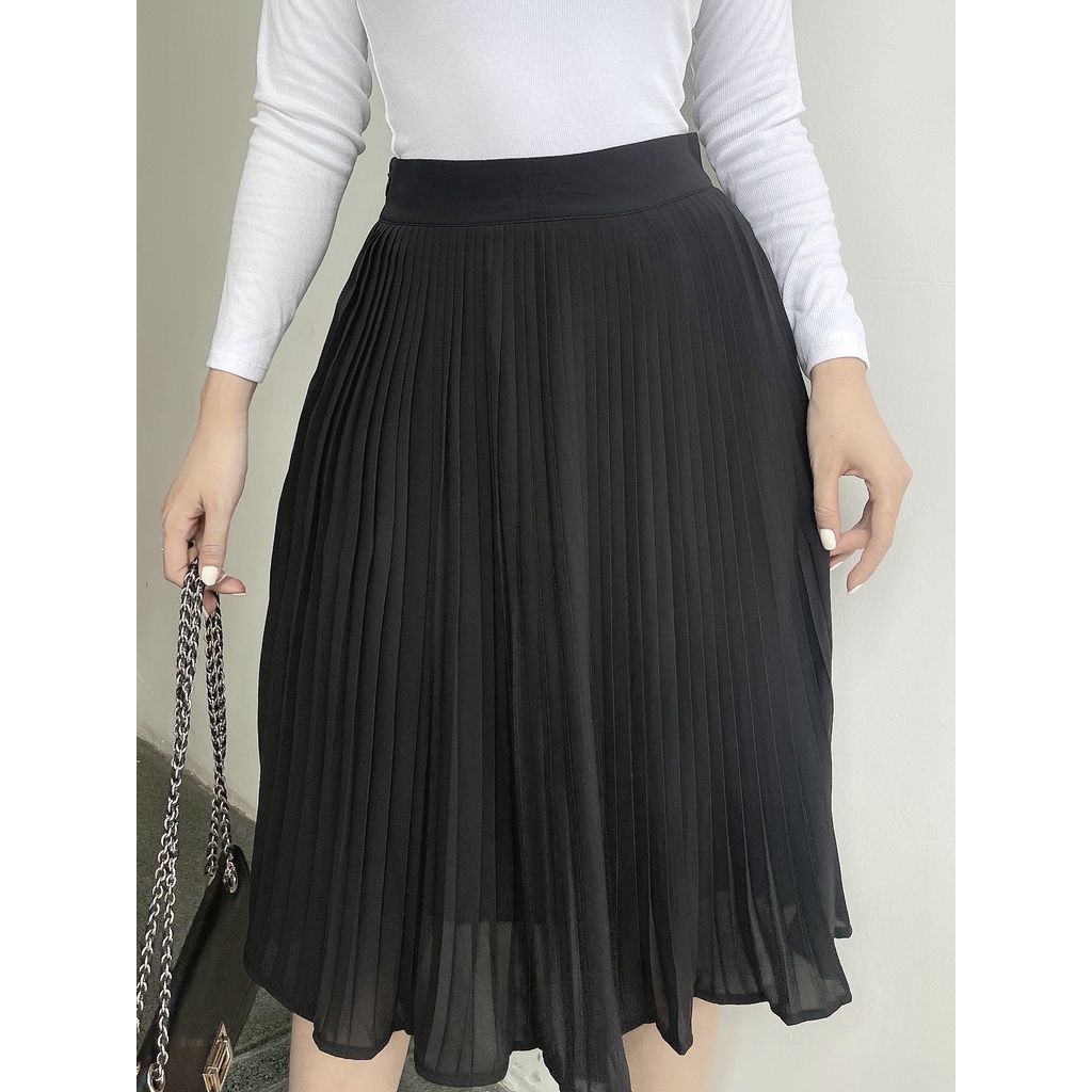 Chân váy xếp ly dáng dài midi nữ  CRAZYTEEN chất tầm ý V0026 | BigBuy360 - bigbuy360.vn