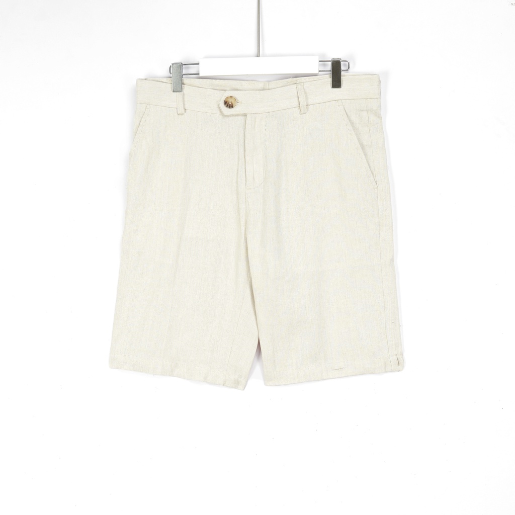 Quần short nam SAYME quần đùi có khóa vải linen mềm mịn thoáng mát MCSR0009