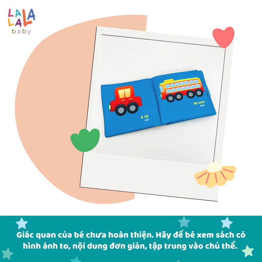 Sách vải Lalala baby, kích thích đa giác quan: My very first book, kích thước 15x15cm 12 trang