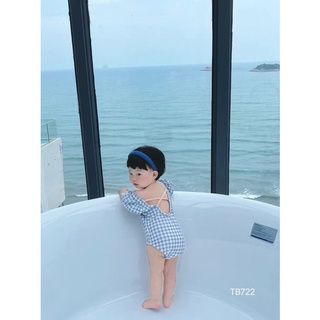 Đồ bơi liền thân bé gái, kèm mũ