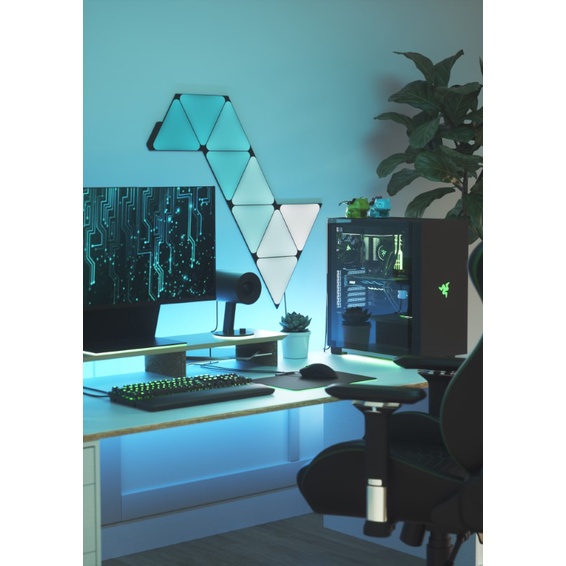 [LIMITED] Đèn LED RGB lắp ghép thông minh Nanoleaf Shapes Ultra Black Tam Giác 9 ô đèn (Bộ khởi động)