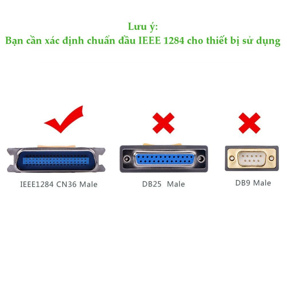 Dây máy in USB sang IEEE1284 Parallel dài 1-2m UGREEN CR124