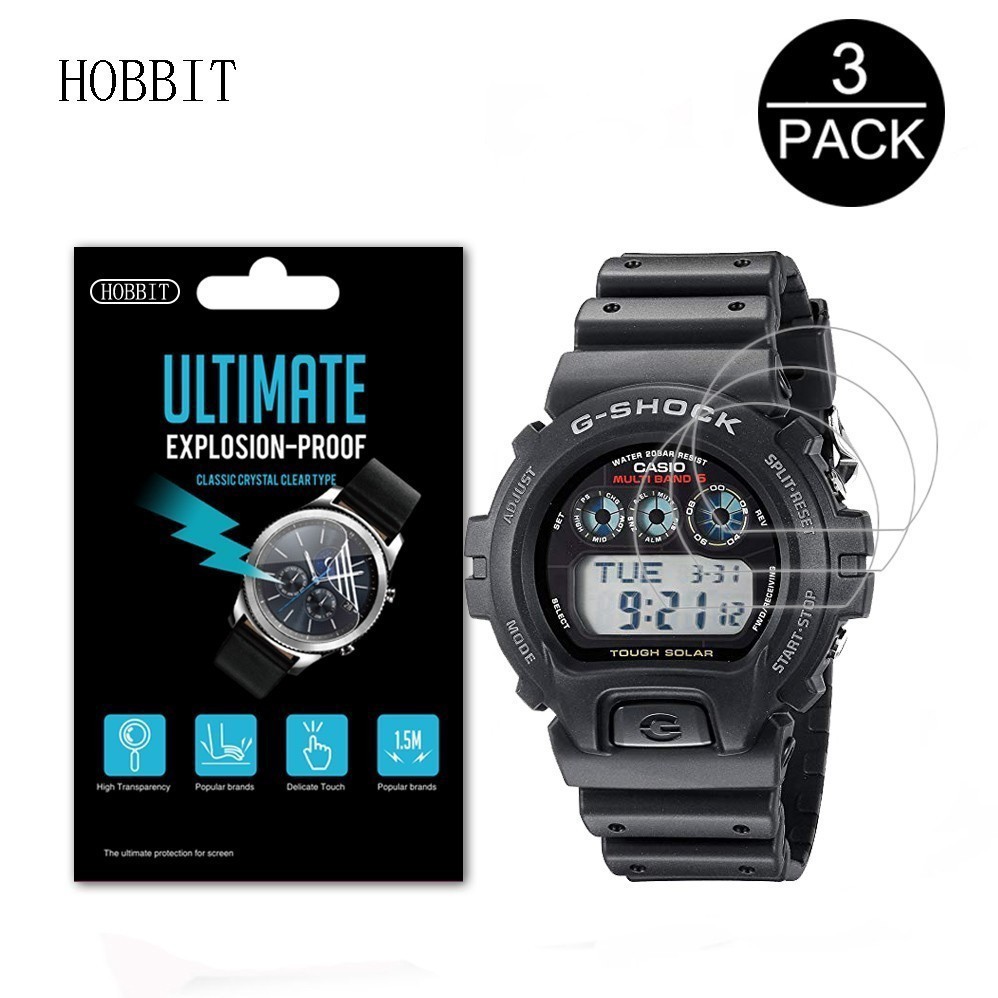 YIFILM 3PCS miếng dán bảo vệ màn hình đồng hồ LCD chống trầy trong suốt cho Casio G-Shock Dw6900 Gw6900 Gw7900 Gr8900