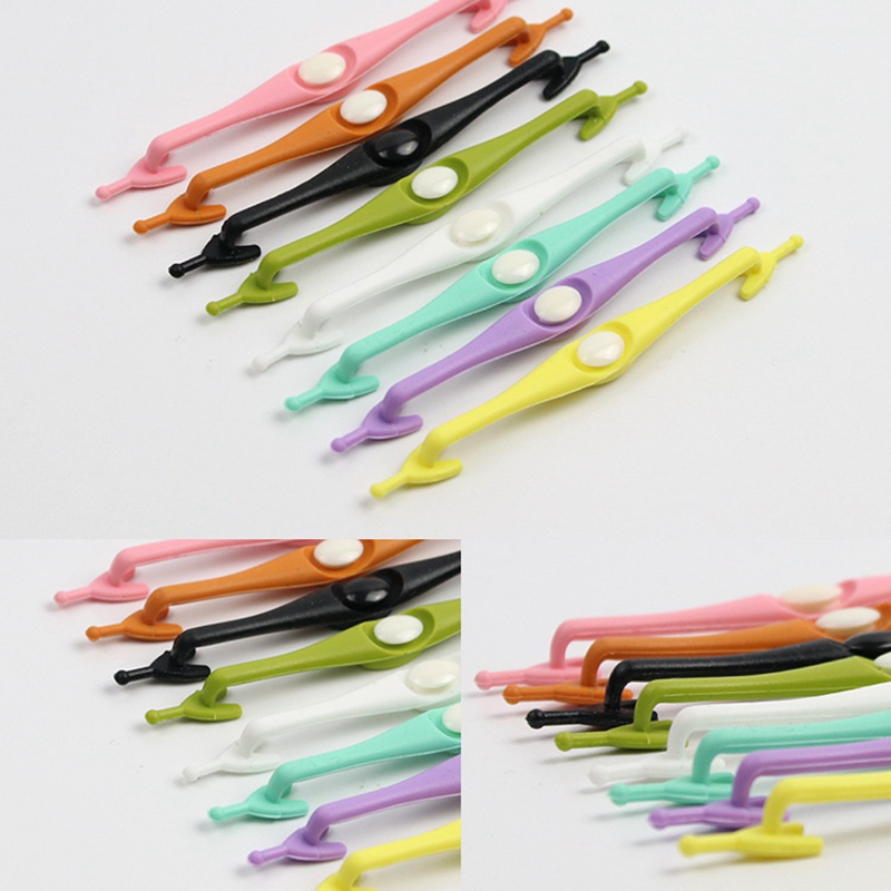 1 Set 12 Dây Giày Thể Thao Không Cần Buộc Bằng Silicone Co Giãn