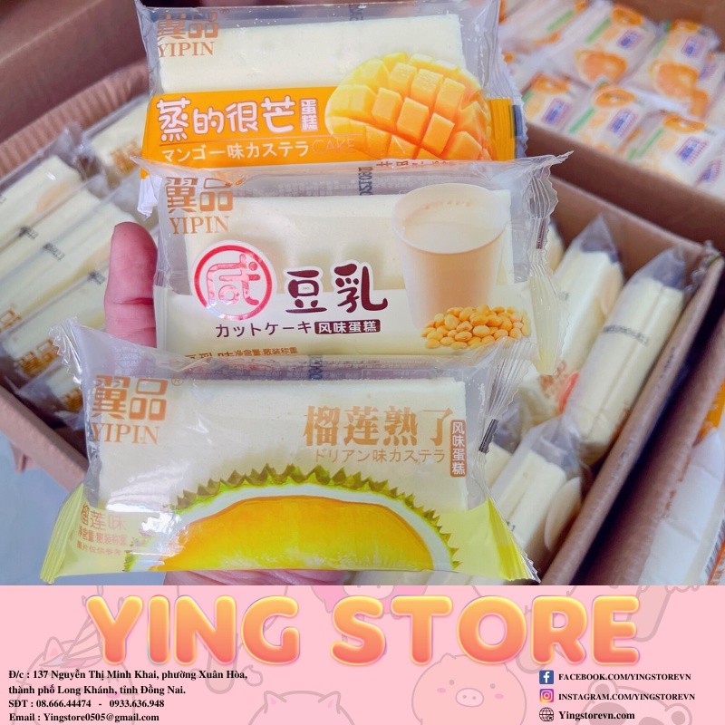 Bông Lan Yipin cao cấp Mix vị Nhân Kem Chảy - Vị Sầu Riêng, Dưa Lưới, Xoài