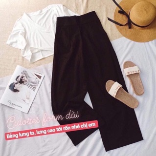 Quần culottes vải lưng cao chuẩn form
