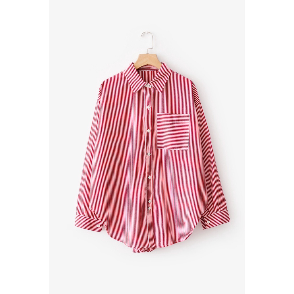 Áo sơ mi dài tay nữ dáng oversize MADELEN