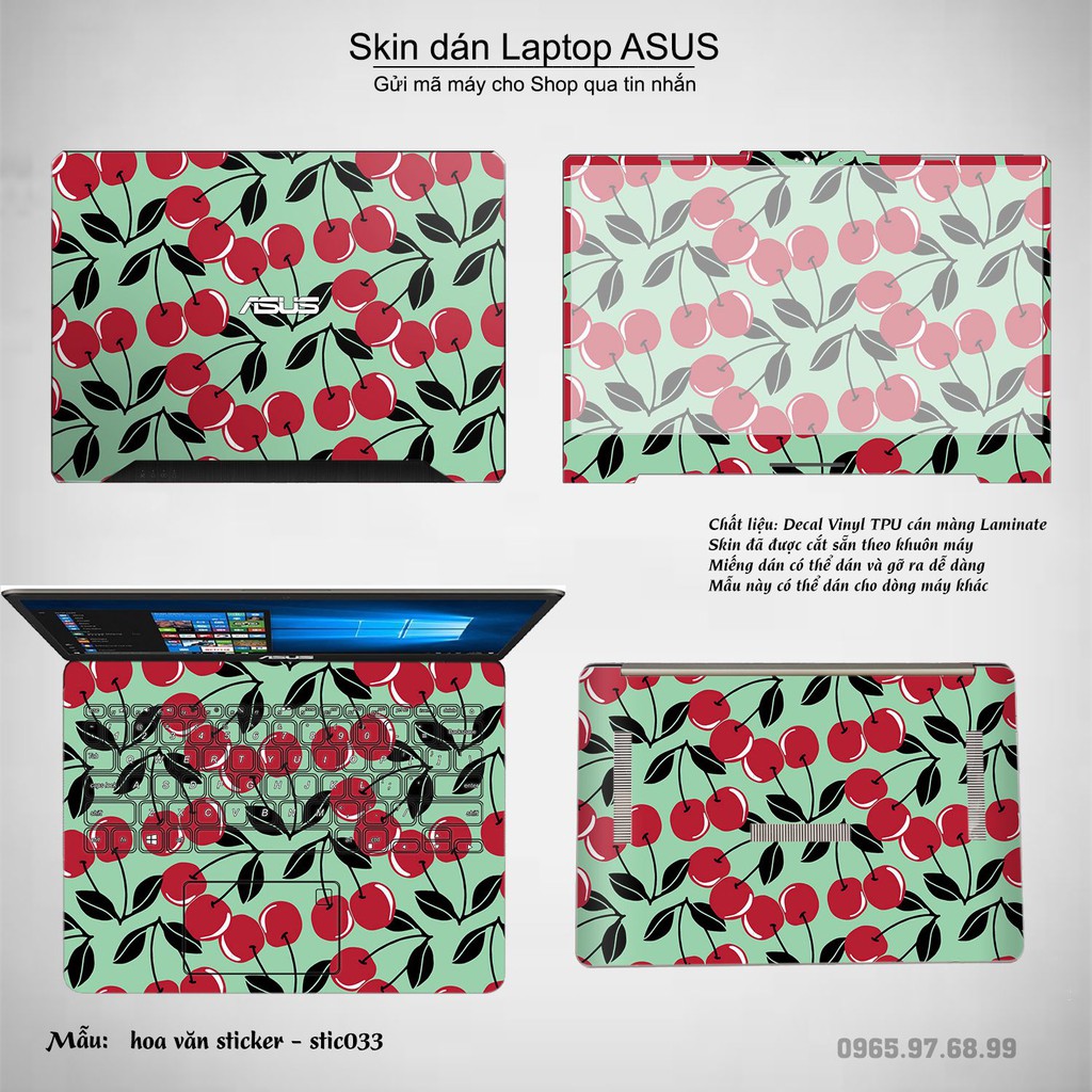 Skin dán Laptop Asus in hình Hoa văn sticker _nhiều mẫu 6 (inbox mã máy cho Shop)