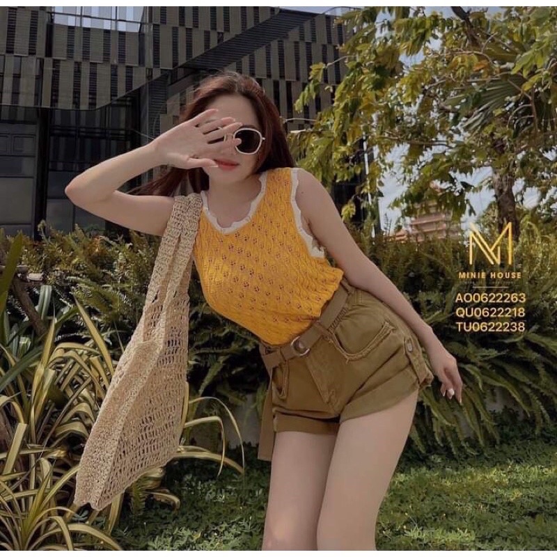 Áo len ba lỗ màu phối viền  - áo len  mongtoghi mỏng mát