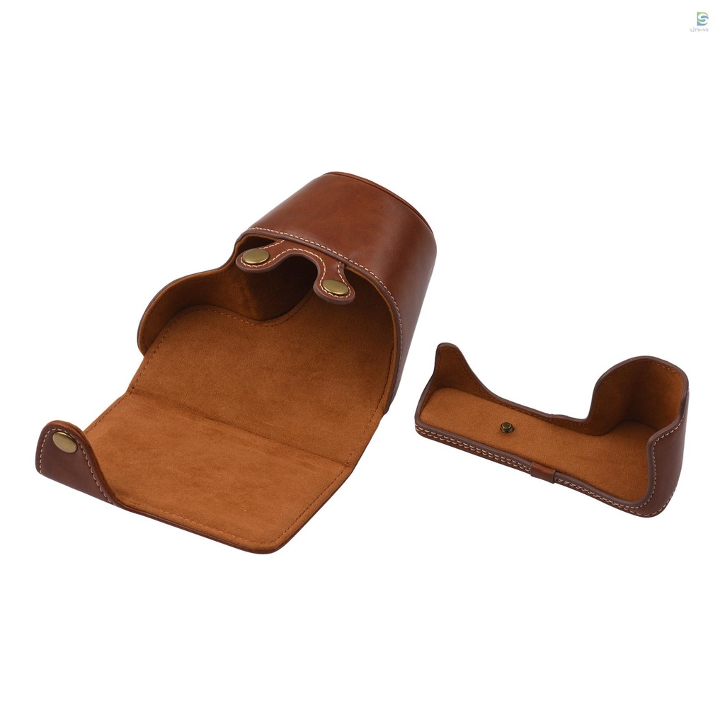 Bao da PU đựng máy ảnh kèm dây đeo vai cho Sony A6000 A6300 A6400