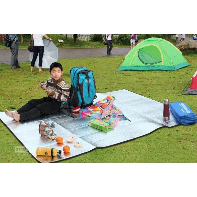 Thảm trải du lịch tráng bạc 2mx1m5, 2mx2m, 2mx2m5- Thảm cách nhiệt dã ngoại- Bụi Travel | BigBuy360 - bigbuy360.vn