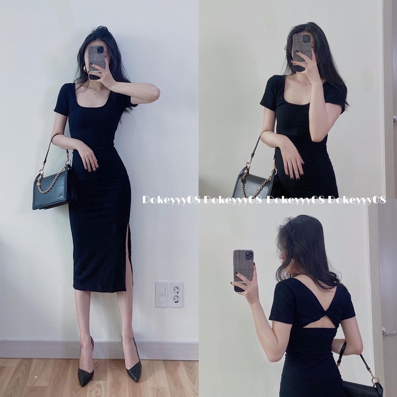 Váy body co giãn dáng dài