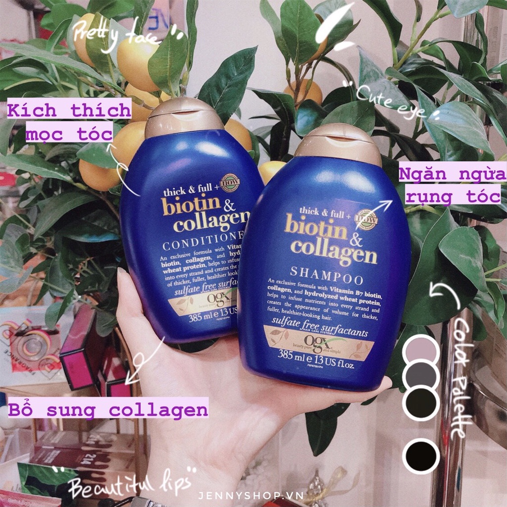 Cặp Dầu Gội Xả OGX Biotin Collagen Shampoo & Conditioner