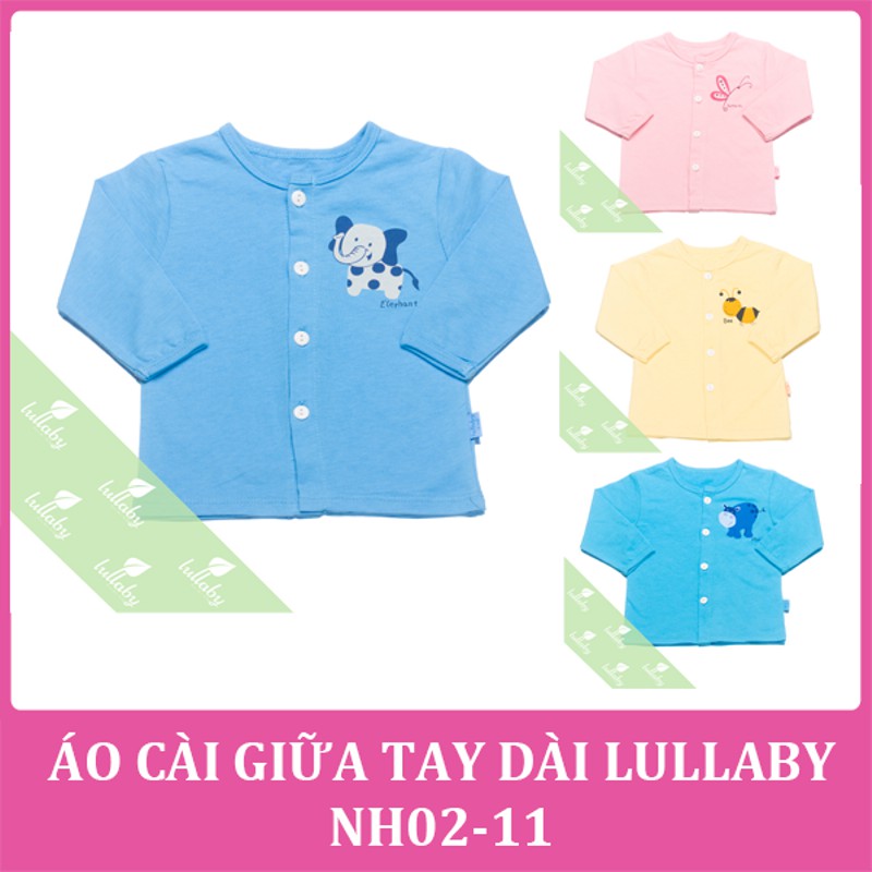 Lullaby- Áo cài giữa tay dài màu(1-12m)