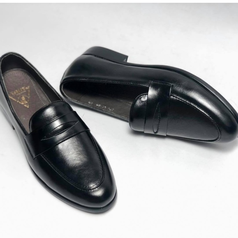 Giày lười da nam công sở da bò thật 12 tháng kiểu dáng Penny Loafer - Mã T41