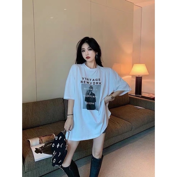 Áo thun áo phông cộc tay unisex nam nữ vintage 3158 chất dày NEWYORK MS 002