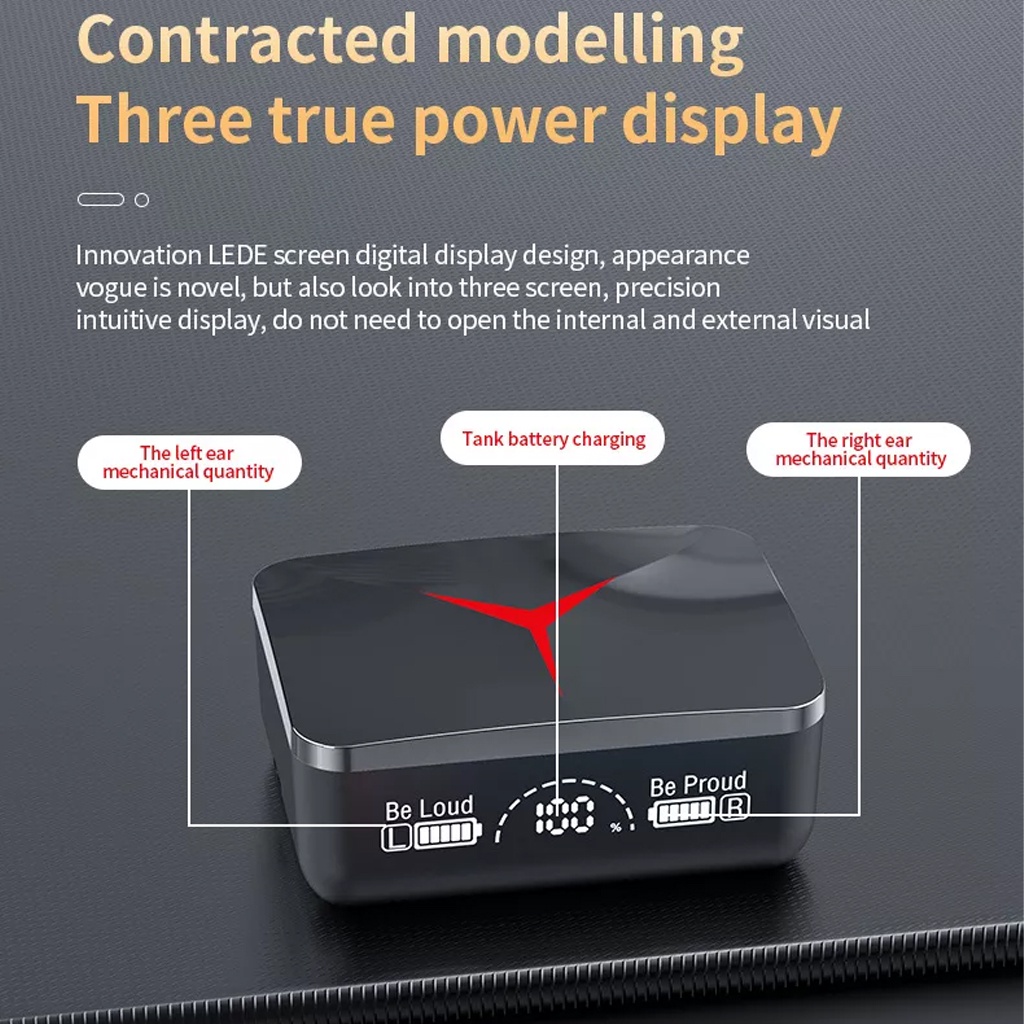 Tai nghe không dây Bluetooth m90 5.0 âm thanh stereo 9D thông minh có màn hình LED  -dc4863