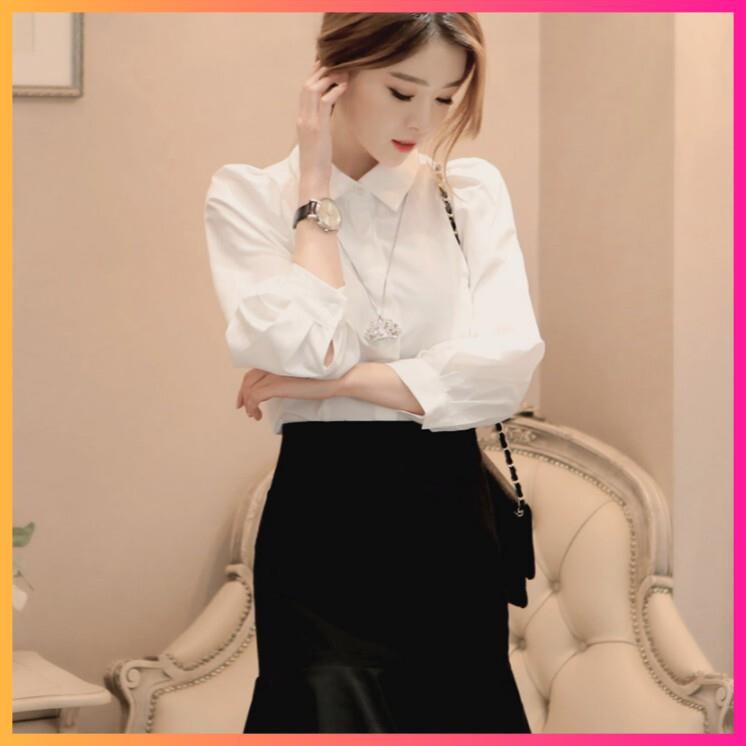 Áo Sơ Mi Nữ Trắng [Hàng Cao Cấp] áo sơ mi trắng tay bồng thời trang, chất vải đẹp, ko nhăn cao cấp MoonMy | BigBuy360 - bigbuy360.vn