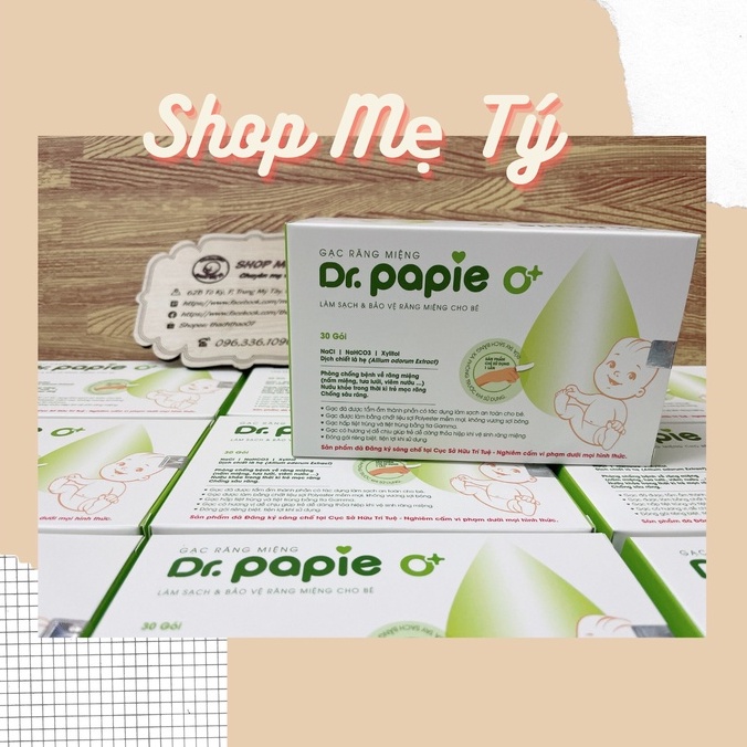 Gạc rơ lưỡi/ rơ răng miệng vệ sinh cho bé hiệu Dr Papie