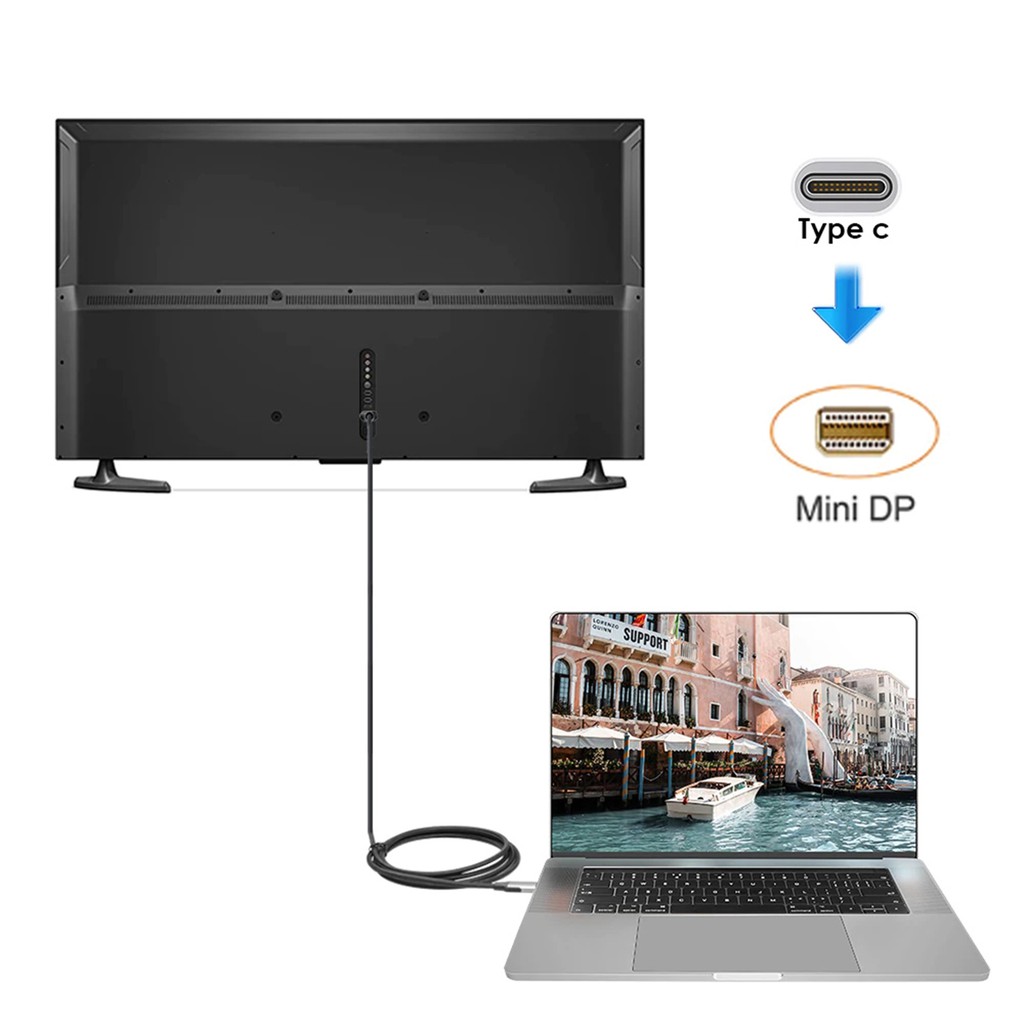 Dây Cáp Chuyển Đổi 1.8m 4k Usb Type-c Sang Mini Displayport 6ft Cho Thunderbolt 3 Dp