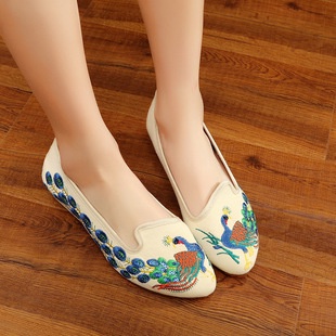 Hàng Mới Về 1 Đôi Dép Sandal canvas Thêu Hoa Mẫu Mới 2019 Phong Cách Bắc Kinh Cổ Điển