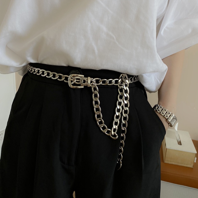 Dây Xích Đeo Thắt Lưng Bằng Kim Loại Phong Cách Hip Hop Đường Phố Thời Trang