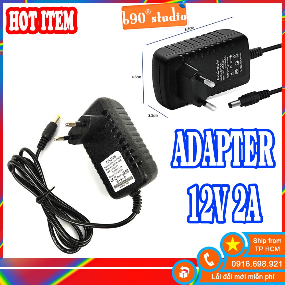 Nguồn Adapter 12V 2A jack DC 5.5 * 2.5 mm - nguồn camera ĐÈN LED..