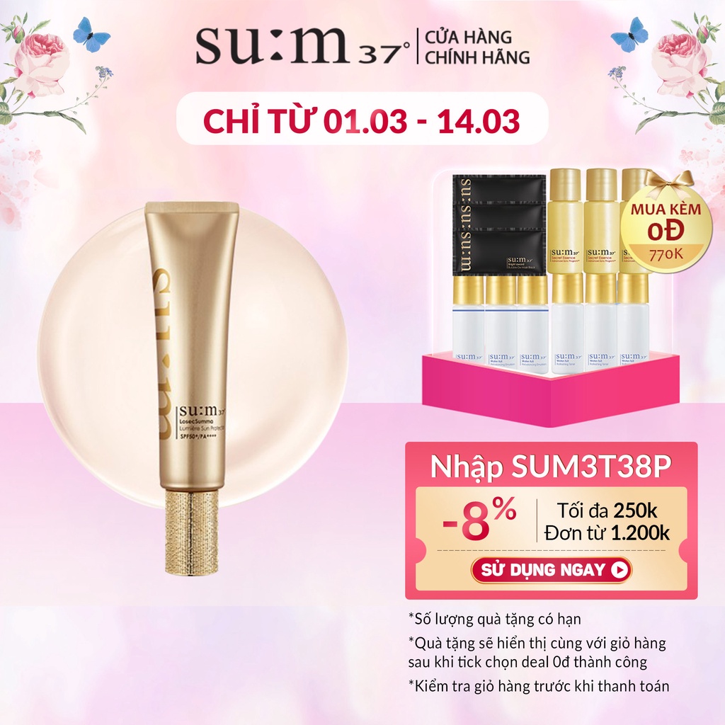 [Mã VISAPREMIUM giảm 150K]Chống nắng dưỡng trắng bảo vệ da tối ưu Su:m37 Losecsumma Lumiere Sun Protect SPF50+PA++++50ml