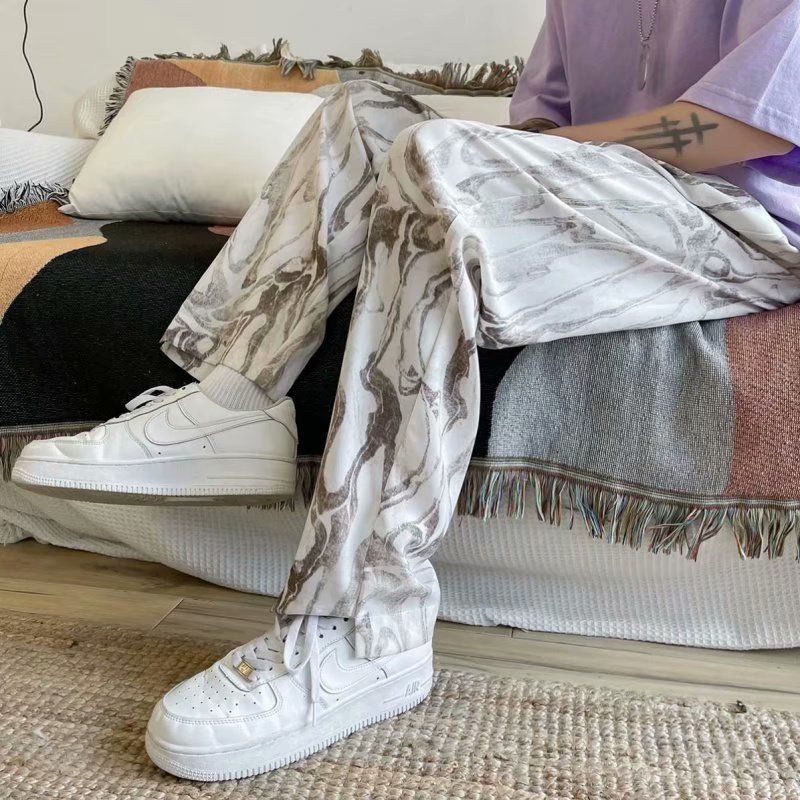 Quần Dài Tới Mắt Cá Chân Dáng Suông Nhuộm Màu Phong Cách Hip Hop Thời Trang Mùa Hè Cho Nam Giới Size M-3XL