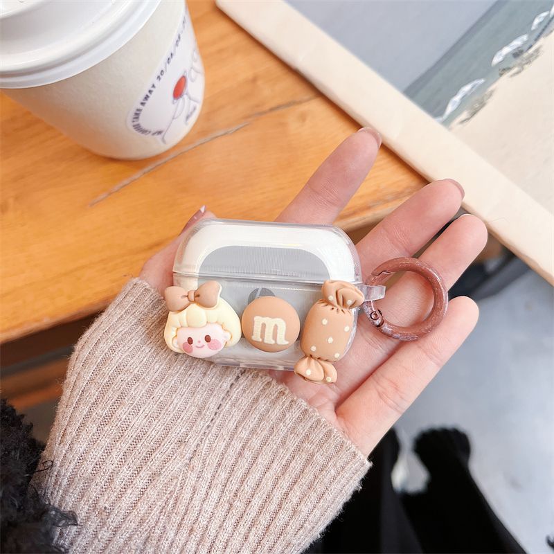 Vỏ Bảo Vệ Hộp Sạc Tai Nghe Lenovo LP40 Pro Trong Suốt Họa Tiết Hoạt Hình Winnie The Pooh &amp; Candy Girl Dễ Thương