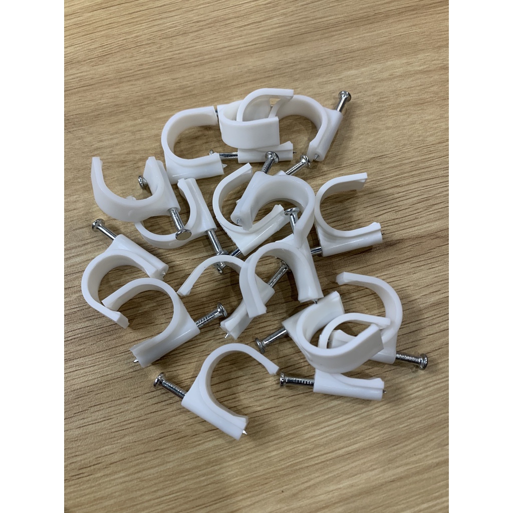 🔥 Nẹp ống tròn R20mm, 1 gói 100 cái, nhựa chất lượng cao, hàng chính hãng - Saigon Tech phân phối