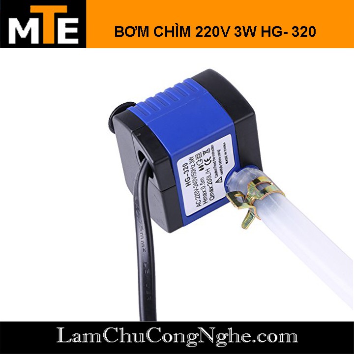 Bơm chìm mini HG-320 220V 3W bơm tiểu cảnh, bể cá, điều hòa nước