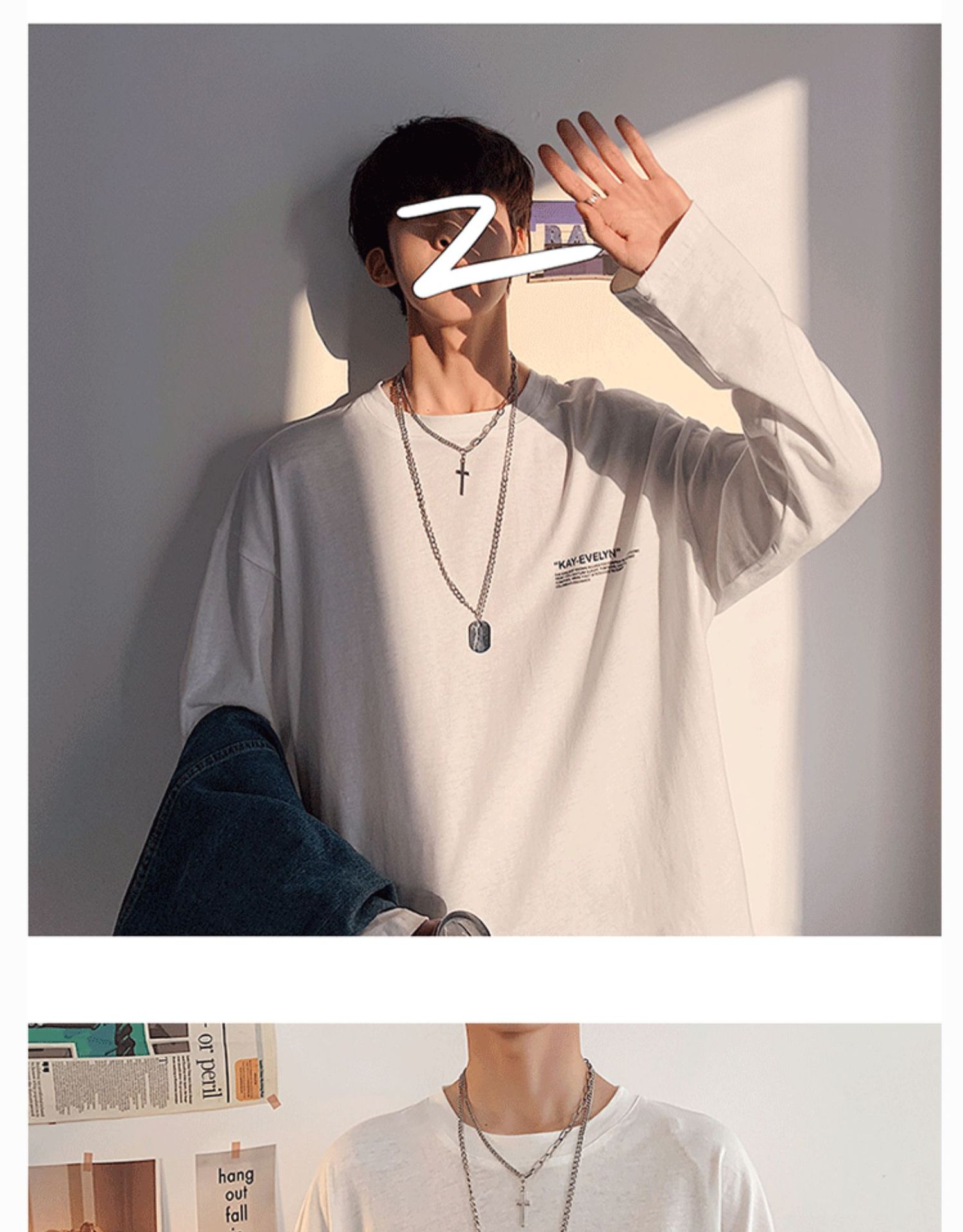 Áo Thun Thời Trang Tay Dài In Chữ Cá Tính Cho Nam | BigBuy360 - bigbuy360.vn