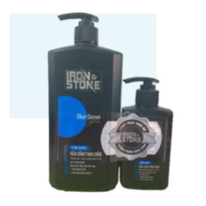 Sữa tắm tinh dầu Iron&Stone Innovation hương Blue Ocean dung tích 650ml - Sữa tắm tinh dầu Iron&Stone 180G