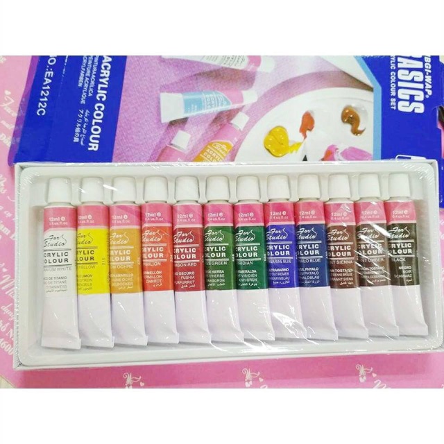SET 12 BỘT MÀU VẼ BASIC ĐỦ TONE CƠ BẢN