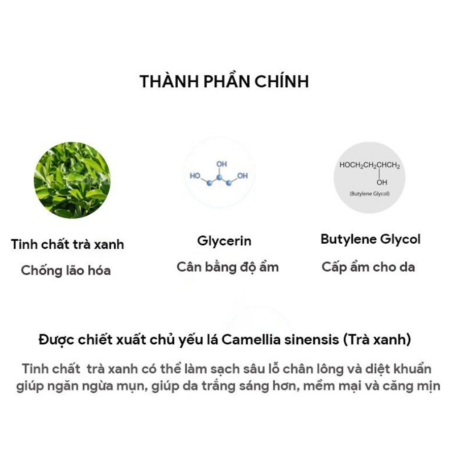 Sữa Rửa Mặt Trà Xanh Cho Da Dầu Mụn Khô Trắng Da Nam Nữ Mỹ Phẩm Hàn Quốc Whisis Green Tea Pore Refine Foam Cleansing