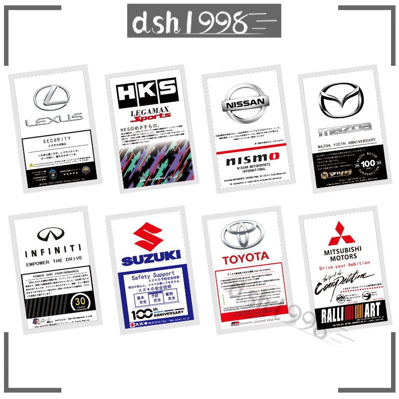 Miếng Dán Tĩnh Điện JDM Trang Trí Kính Chắn Gió Xe Hơi Porsche Tesla Honda Toyota Nissan BMW Mercedes benz Mazda