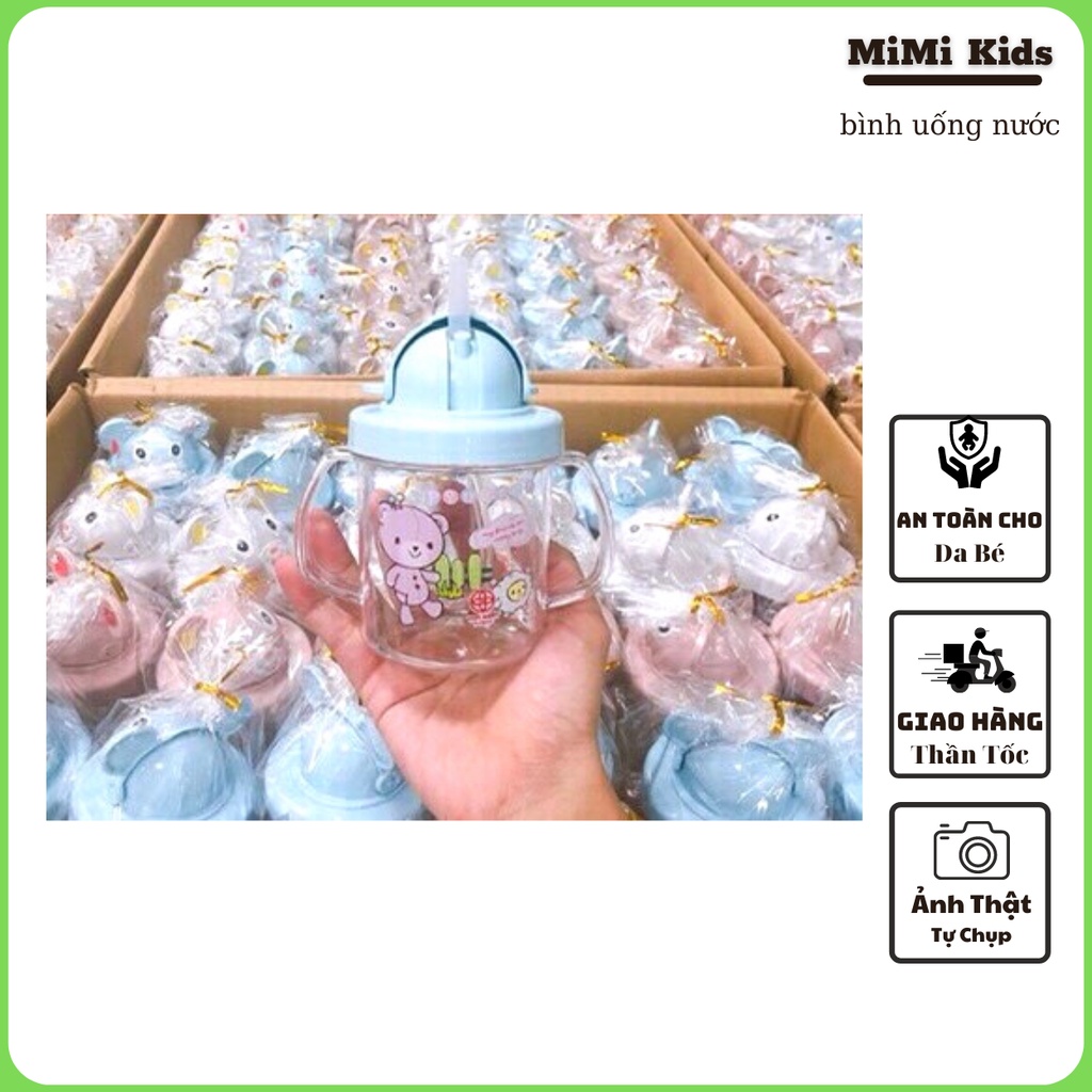 BN001 - Bình nước cho bé, Bình nước có ống hút cho bé tập uống [QUÀ TẶNG]