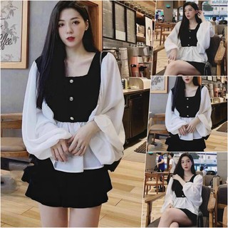 Áo kiểu cổ thuyền tay phồng