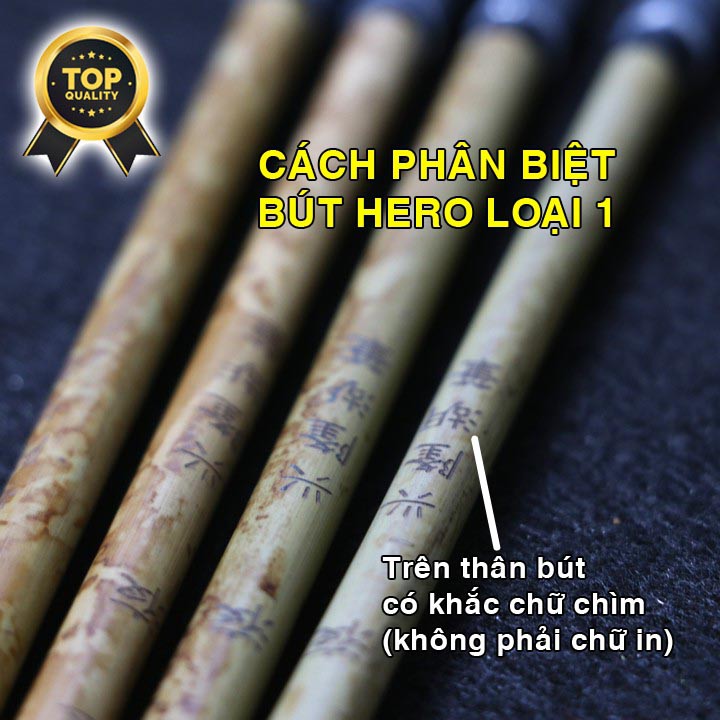 Combo 04 Bút lông thư pháp HERO - Loại 1 | Cọ thư pháp Hero | Bút lông trung tự BUT-04HERO