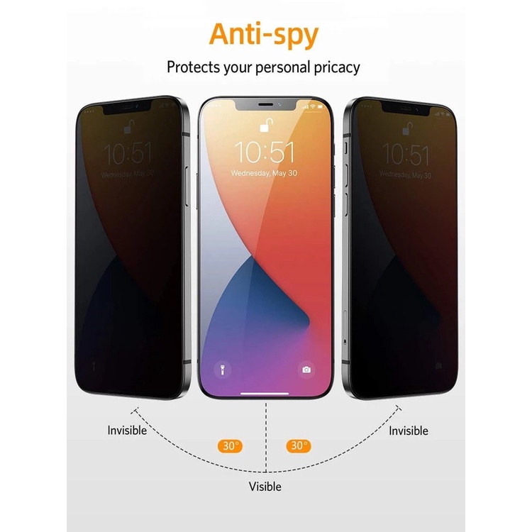 Kính Cường Lực Bảo Vệ Màn Hình Chống Nhìn Trộm Cho iPhone 15 14 13 12 11 Pro X Xs Max Mini Xr 7 8 6 6s Plus SE2 SE3 2020 2022 4G 5G