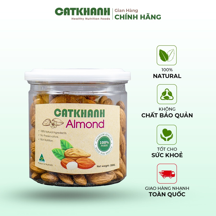 Hạt Hạnh Nhân Rang Sẵn CATKHANH Ăn Kiêng, Bổ Sung Dinh Dưỡng Tốt Cho Tim Mạch, Trí Não
