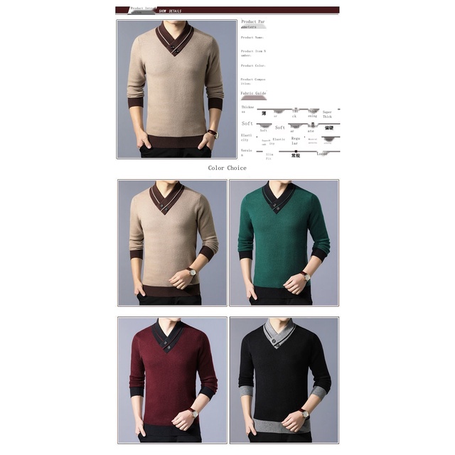 Áo sweater Playboy Dệt Kim Mỏng Tay Dài Cổ V Thiết Kế Đơn Giản Cho Nam