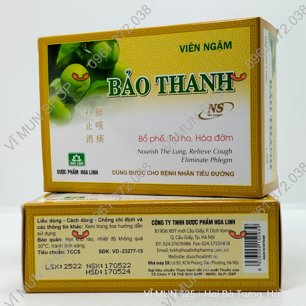Viên ngậm Bảo Thanh hộp 20 viên