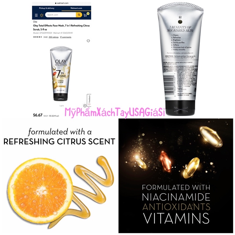 Sữa rửa mặt chống lão hoá Total Effects 7in1 dạng tuýp 150 Hàng Mỹ