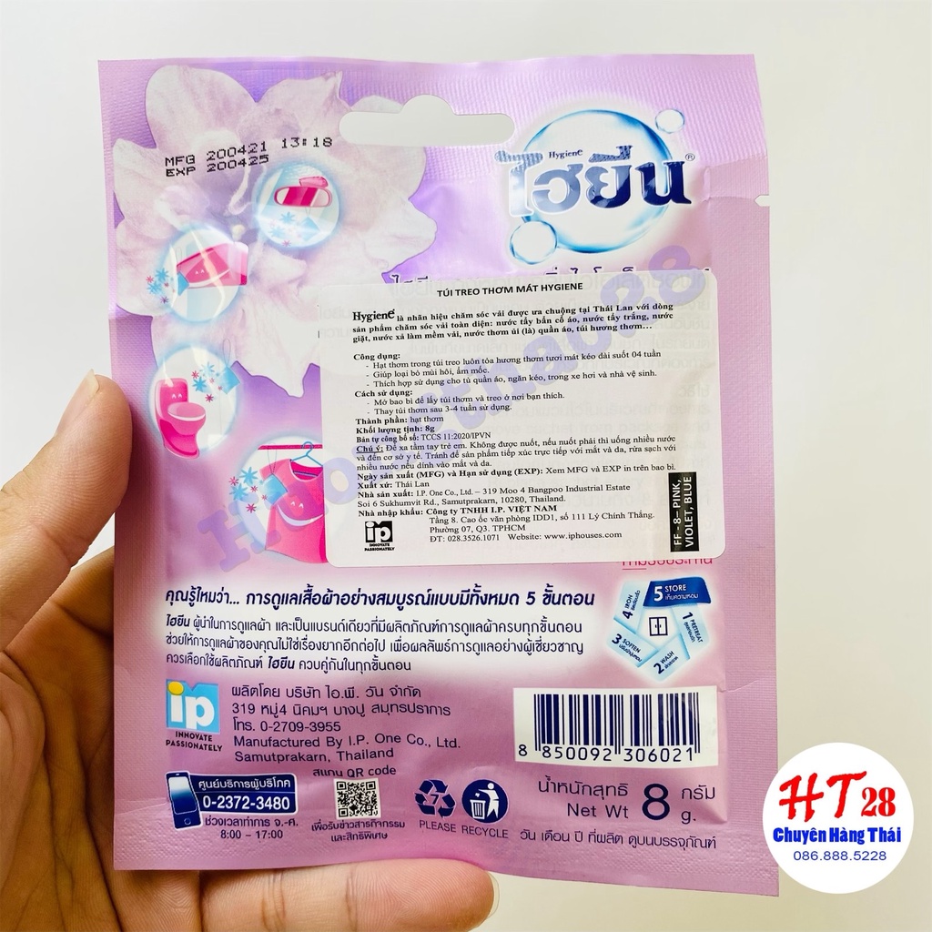 Túi Thơm Hygien Treo Tủ Quần Áo, Treo Phòng, Túi Thơm Thái Lan An Toàn Tiết Kiệm Huongthao28