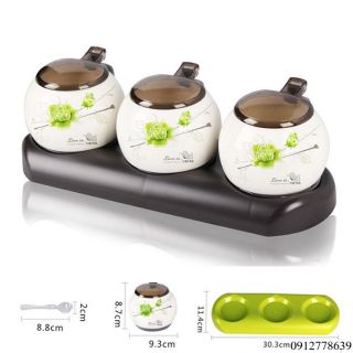 Bộ 3 lọ sứ đựng gia vị